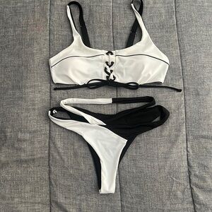 Black and White Bikini Set